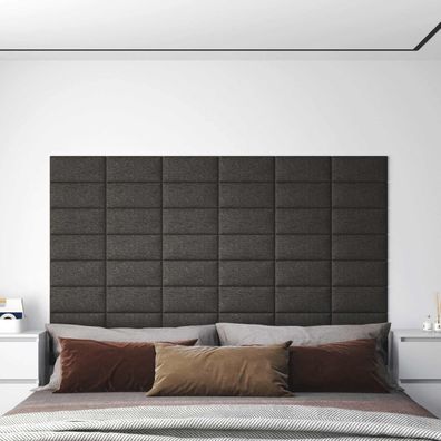 vidaXL Wandkopfteilen 12 pcs 30 x 15 cm Dunkelgrau Stoff