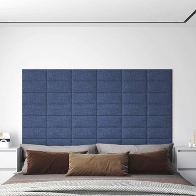 vidaXL Wandkopfteilen 12 pcs 30 x 15 cm Blau Stoff