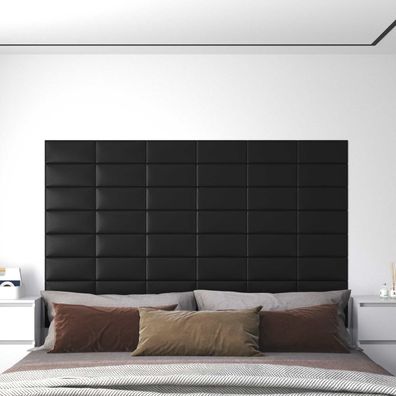 vidaXL Wandkopfteilen 12 pcs 30 x 15 cm Schwarz Stoff