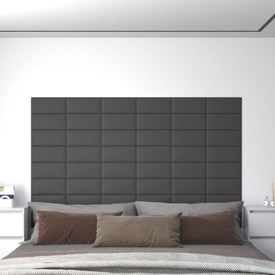 vidaXL Wandkopfteilen 12 pcs 30 x 15 cm Grau Stoff