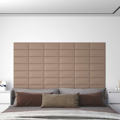 vidaXL Wandkopfteilen 12 pcs 30 x 15 cm Cappuccino Stoff