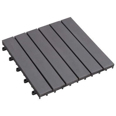 vidaXL Terrassenfliese 30 pcs Grau 30 x 30 cm Akazien-Hartholz