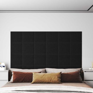 vidaXL Wandkopfteilen 12 pcs 30 x 30 cm Schwarz Stoff