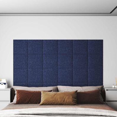 vidaXL Wandkopfteilen 12 pcs 30 x 30 cm Blau Stoff