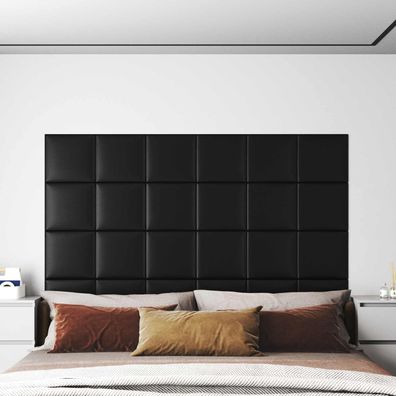 vidaXL Wandkopfteilen 12 pcs 30 x 30 cm Schwarz Stoff