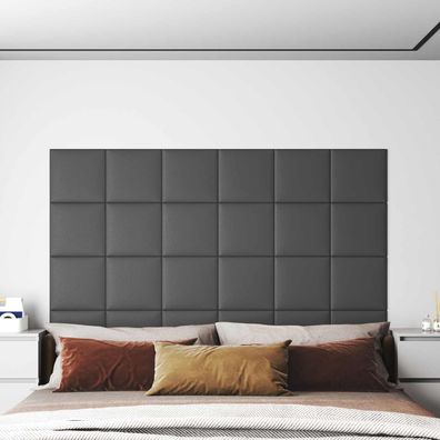 vidaXL Wandkopfteilen 12 pcs 30 x 30 cm Grau Stoff