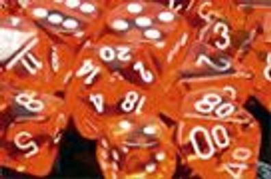 Translucent 12mm d6 Orange/white Dice Block™ (36 dice)