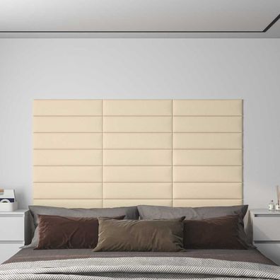vidaXL Wandkopfteilen 12 pcs 60 x 15 cm Creme Stoff