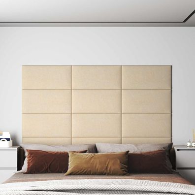 vidaXL Wandkopfteilen 12 pcs 60 x 30 cm Creme Stoff