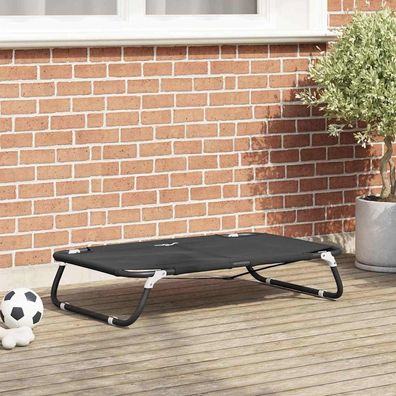 vidaXL Hundebett Schwarz 90 x 55 x 18 cm Stahl