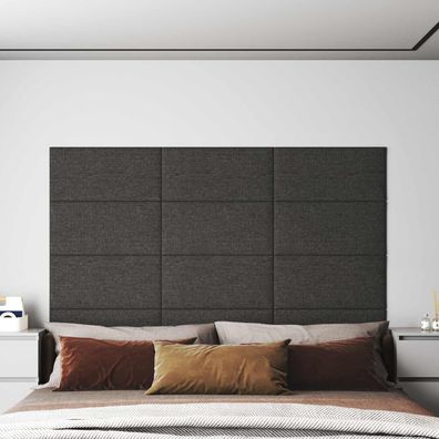 vidaXL Wandkopfteilen 12 pcs 60 x 30 cm Dunkelgrau Stoff