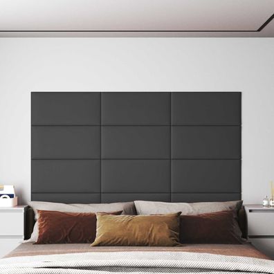 vidaXL Wandkopfteilen 12 pcs 60 x 30 cm Grau Stoff