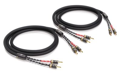 Viablue -SC-4 Silver- HighEnd Lautsprecherkabel - Single-Wiring - Bananas T8 - Black