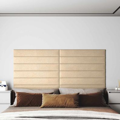 vidaXL Wandkopfteilen 12 pcs Creme 90 x 15 cm Stoff