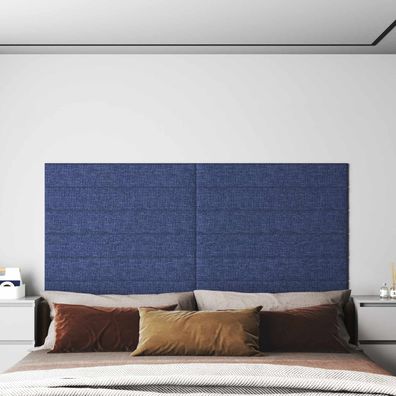 vidaXL Wandkopfteilen 12 pcs Blau 90 x 15 cm Stoff