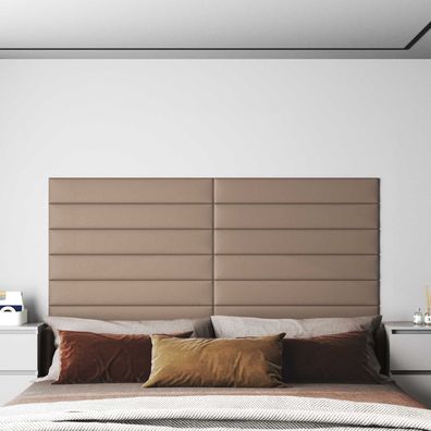 vidaXL Wandkopfteilen 12 pcs Cappuccino 90 x 15 cm Stoff