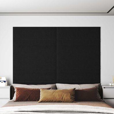 vidaXL Wandkopfteilen 12 pcs Schwarz 90 x 30 cm Stoff