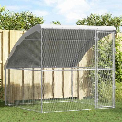 vidaXL Hühnerkäfig Silber 2 x 2 x 2 m Verzinkter Stahl