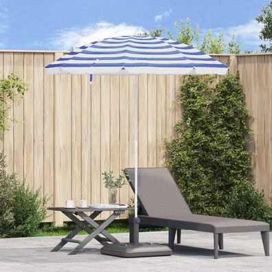 vidaXL Garten-Sonnenschirm 240 cm 170T Polyester Blau und Weiß