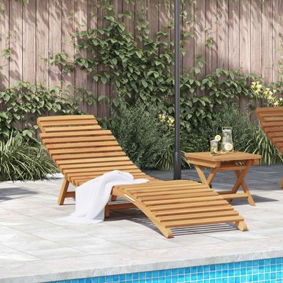 vidaXL Sonnenliege Braun 198 x 55 x 58,5 cm Massivholz Teak