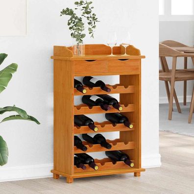 vidaXL Weinregal Braun 58 x 28 x 90 cm Massives Kiefernholz