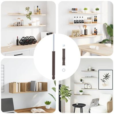 vidaXL Schwebende Regalträger 12 pcs Beige Ø14 x 210 mm Stahl