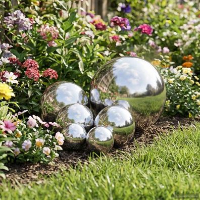 vidaXL Spiegelball 6 pcs Ø 15 cm Silber Edelstahl 201