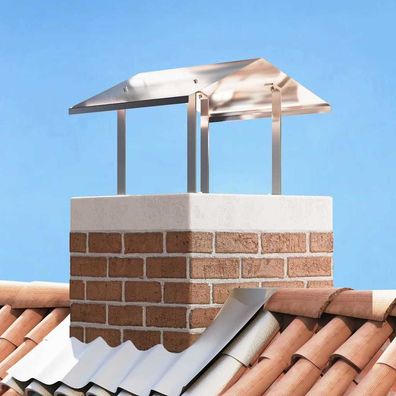 vidaXL Kaminhaube Silber 50 x 50 x 37 cm Edelstahl