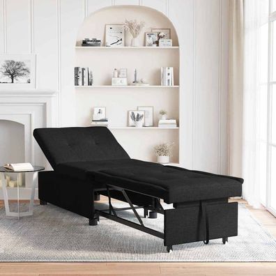 vidaXL Schlafsofa Ausziehbar Schwarz 194 x 50 x 82 cm Stoff