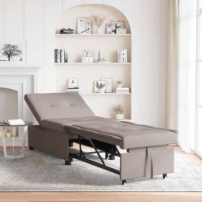 vidaXL Schlafsofa Ausziehbar Taupe 194 x 50 x 82 cm Stoff