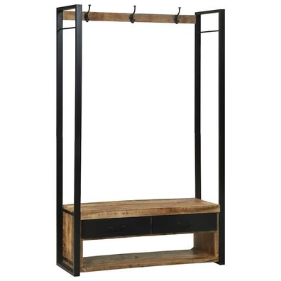 vidaXL Kleiderständer Braun 110 x 40 x 179 cm Massivholz Mango