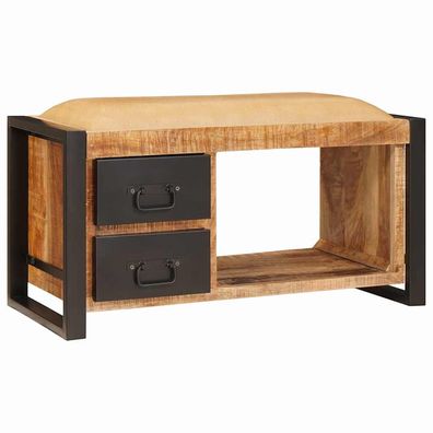 vidaXL Sitzbank mit Stauraum Braun 80 x 35 x 40 cm Massivholz Mango