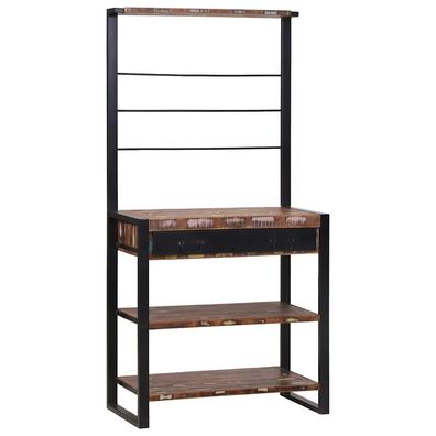 vidaXL Küchenregal Mehrfarbig und Schwarz 80 x 40 x 160 cm