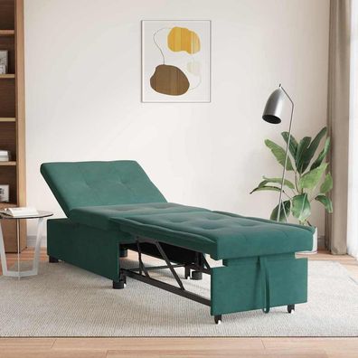 vidaXL Schlafsofa Dunkelgrün 194 x 67 x 82 cm Samt
