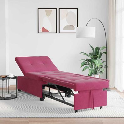 vidaXL Schlafsofa Weinrot 194 x 67 x 82 cm Samt