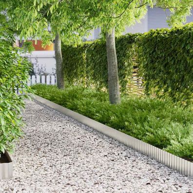 vidaxl Rasenrand Silber 1000 x 20 x 0,03 cm