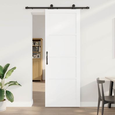 vidaXL Schiebetür ORKDAL Weiß 83 x 232 cm Massives Kiefernholz