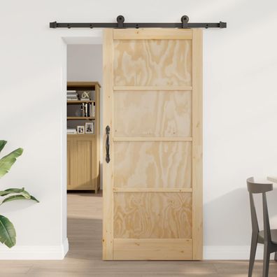 vidaXL Schiebetür ORKDAL Natur 86 x 198,5 cm Massives Kiefernholz