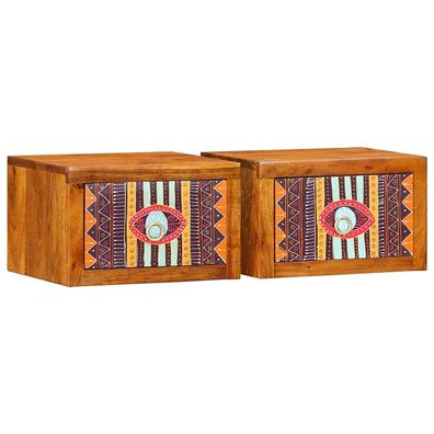 vidaXL Nachttisch mit Schubladen 2 pcs Braun 35 x 30 x 22 cm