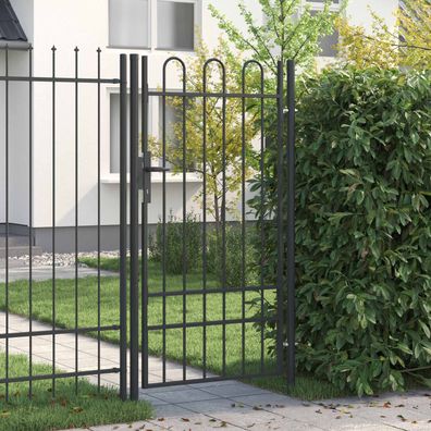 vidaXL Zauntor BOXTEL 103 x 225 cm Pulverbeschichteter Stahl Grau