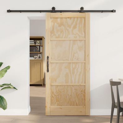 vidaXL Schiebetür ORKDAL Natur 86 x 198,5 cm Massives Kiefernholz