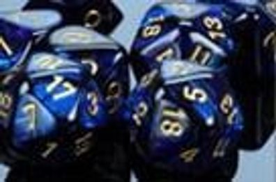 Scarab™ 16mm d6 Royal Blue/gold Dice Block™ (12 dice)