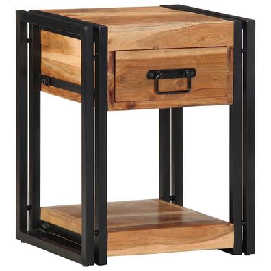 vidaXL Nachttisch 2 pcs Braun 40 x 35 x 50 cm Massivholz Akazie