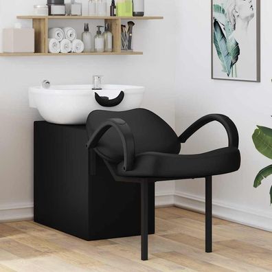 vidaXL Shampoo Stuhl Schwarz und Weiß 136 x 60 x 92 cm PVC