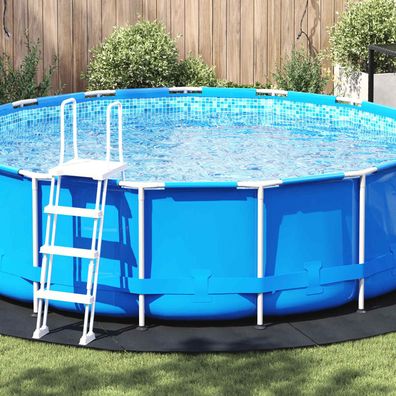 vidaXL Bodenfolie für Pools Schwarz Ø 428 cm Vliesstoff