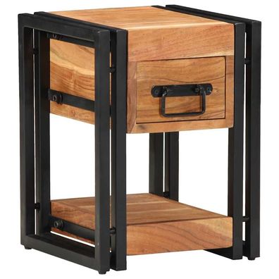 vidaXL Nachttisch 2 pcs Braun 30 x 30 x 40 cm Massivholz Akazie