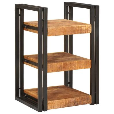 vidaXL Nachttisch Braun und Schwarz 38 x 33 x 58 cm Massivholz Mango