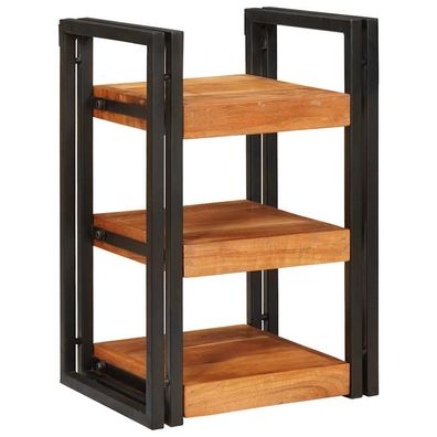 vidaXL Nachttisch Braun und Schwarz 38 x 33 x 58 cm Massivholz Akazie