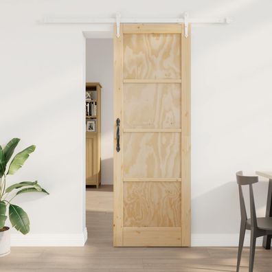 vidaXL Schiebetür ORKDAL Natürlich und Weiß 73,5 x 211 cm