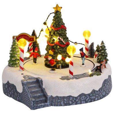 vidaXL Weihnachtsdorf Dekoration Mehrfarbig 22 x 21,5 x 17 cm